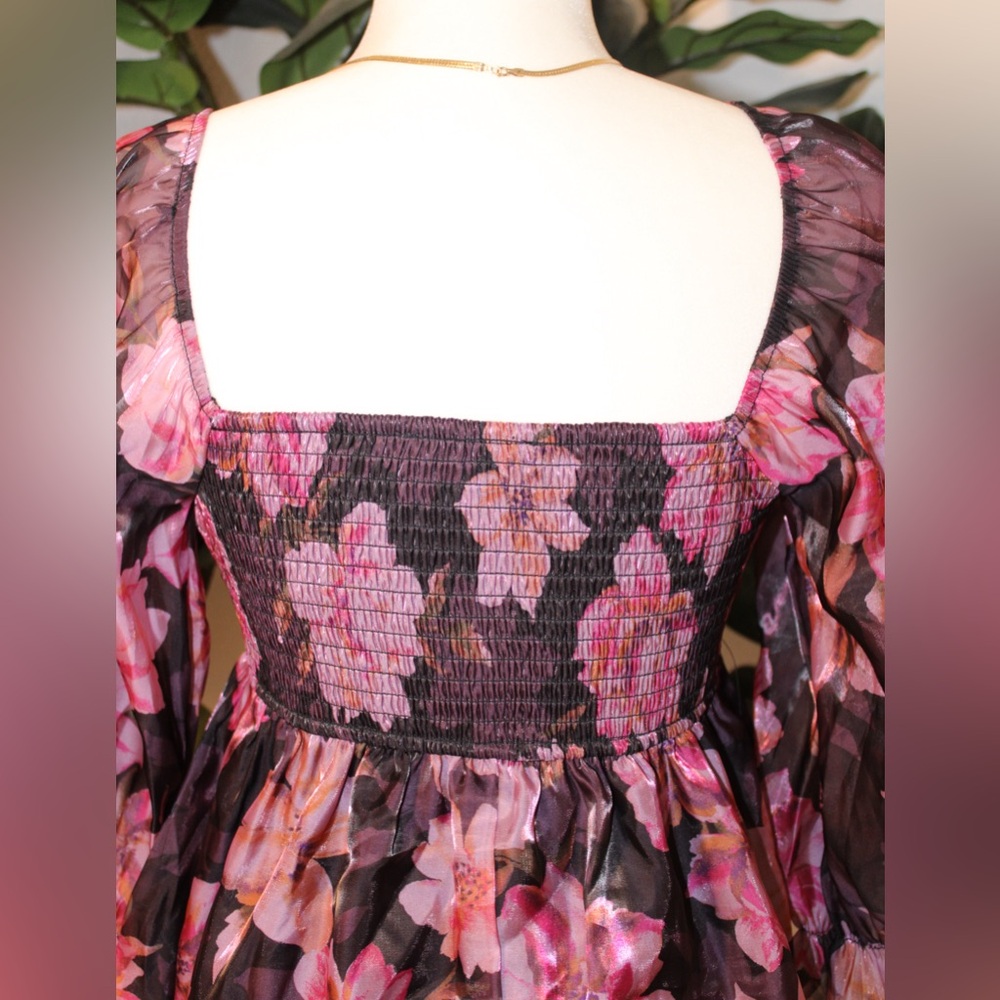 Thirty Thirty LA Floral Organza Peplum Babydoll Blouse - Picture 9 of 13